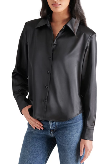 Black Satin Blouse