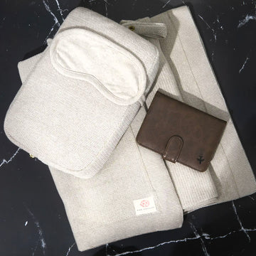 Organic Cotton Blanket and Eye Mask Travel set