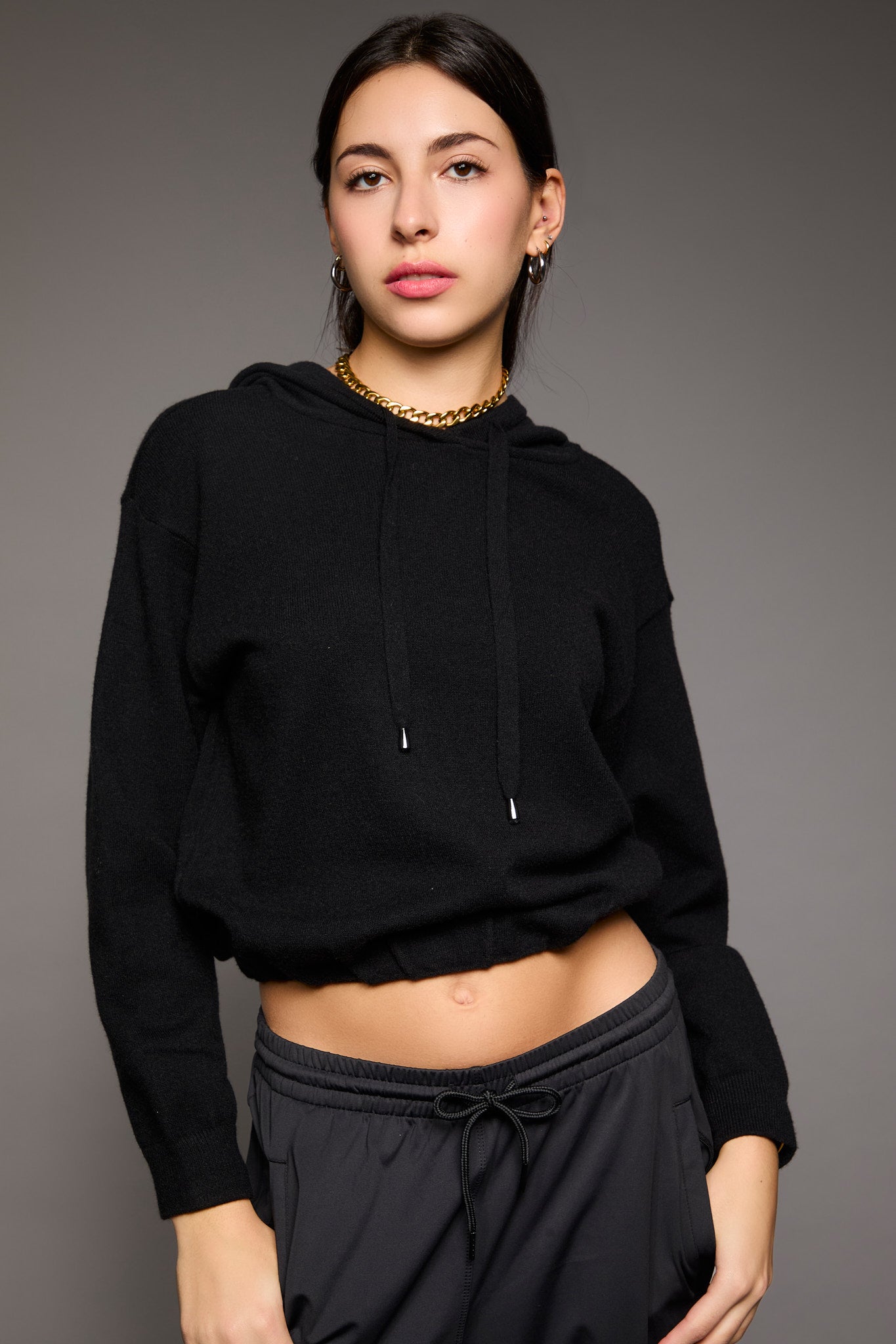 Cropped Hoodie Sweatshirt